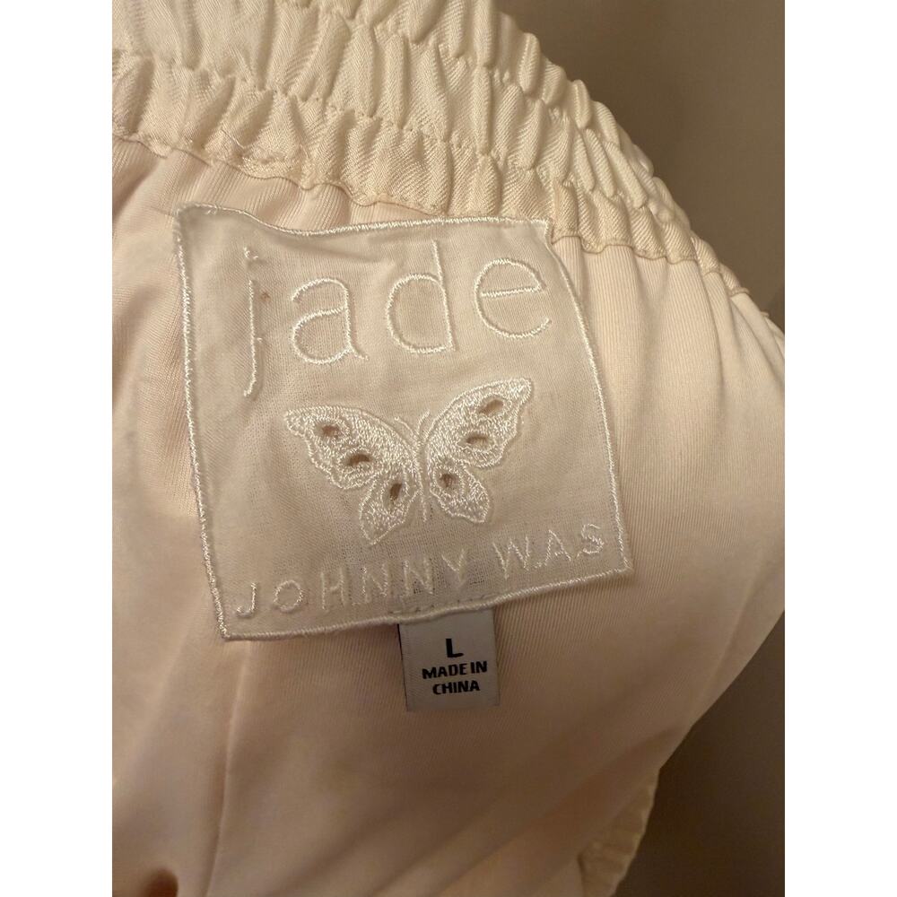 NWOT Johnny Was Jade  Luna Wrap Pant Jonis Dream Cream/Blue Sz Large - Picture 8 of 9
